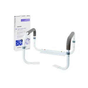 McKesson Toilet Safety Rail, White Steel, Width-Adjustable McKesson Toilet Safety Rail, White Steel, Width-Adjustable