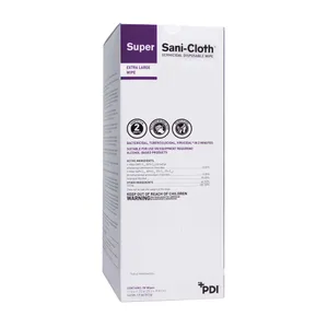 Super Sani-Cloth® Surface Disinfectant Cleaner Premoistened Germicidal NonSterile Alcohol Scent Wipes, X-Large Individual Packets Super Sani-Cloth® Surface Disinfectant Cleaner Premoistened Germicidal NonSterile Alcohol Scent Wipes, X-Large Individual Packets