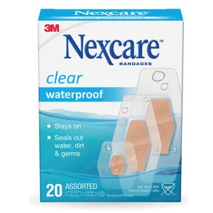 Adhesive Strip 3M Nexcare Plastic Rectangle Sheer Sterile Waterproof Bandaid Adhesive Strip 3M Nexcare Plastic Rectangle Sheer Sterile Waterproof Bandaid