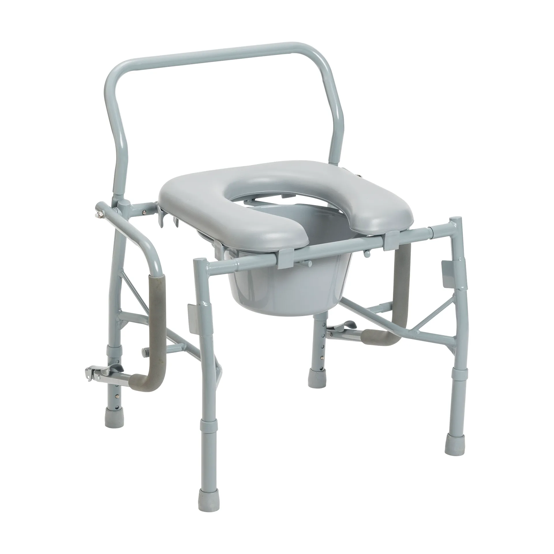 Drive Medical Steel Drop Arm Bedside Commode with Padded Seat and Arms - Image 3