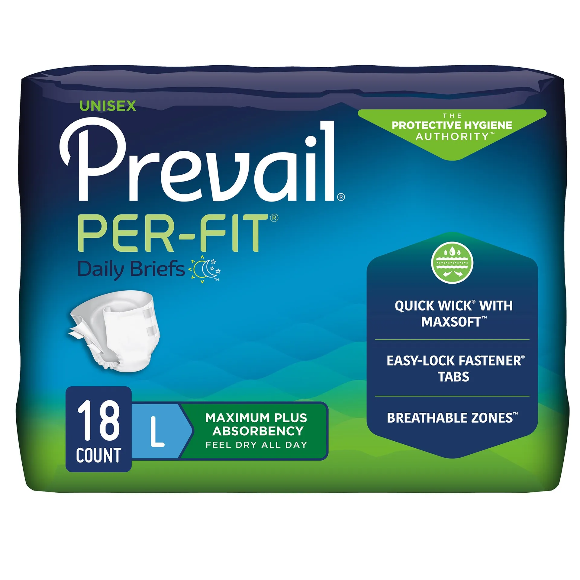 Prevail Per Fit Adult Incontinence Briefs Maximum Plus Absorbency Unisex Prevail Per Fit Adult Incontinence Briefs Maximum Plus Absorbency Unisex