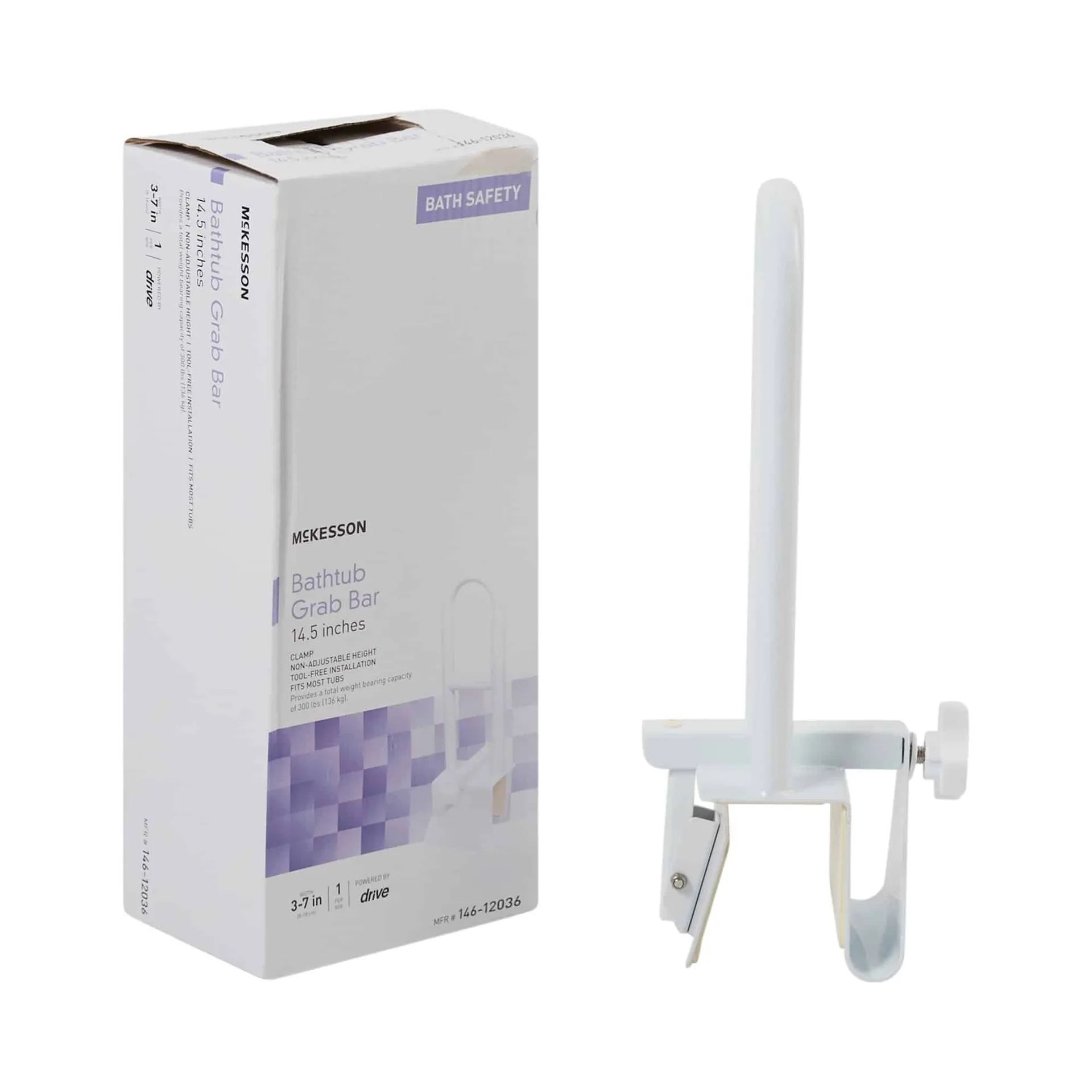 McKesson Bathtub Grab Bar, 14.5″ Length McKesson Bathtub Grab Bar, 14.5″ Length