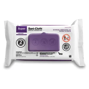 Super Sani-Cloth® Surface Disinfectant Cleaner Premoistened Germicidal NonSterile Alcohol Scent Sof Pack Wipes Super Sani-Cloth® Surface Disinfectant Cleaner Premoistened Germicidal NonSterile Alcohol Scent Sof Pack Wipes