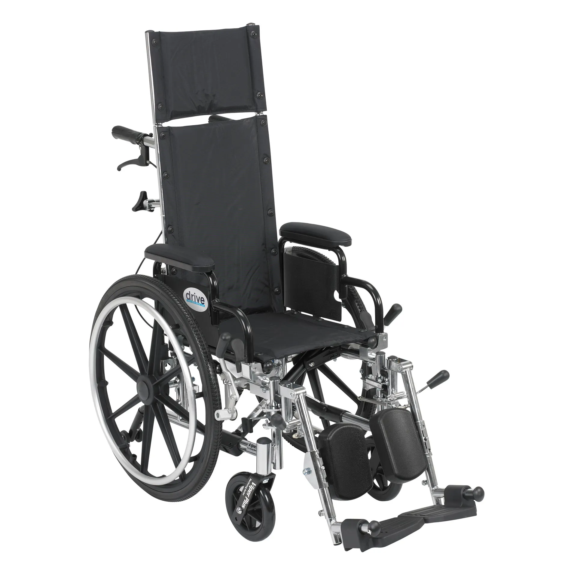 Drive Medical Viper Plus Light Weight Reclining Wheelchair with Elevating Leg rest and Flip Back Detachable Arms Drive Medical Viper Plus Light Weight Reclining Wheelchair with Elevating Leg rest and Flip Back Detachable Arms