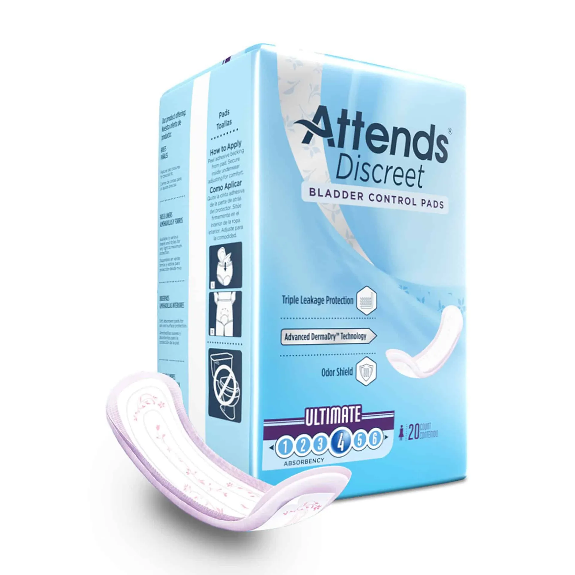 Attends Discreet Women’s Bladder Control Pads Ultimate Absorbency Attends Discreet Women’s Bladder Control Pads Ultimate Absorbency