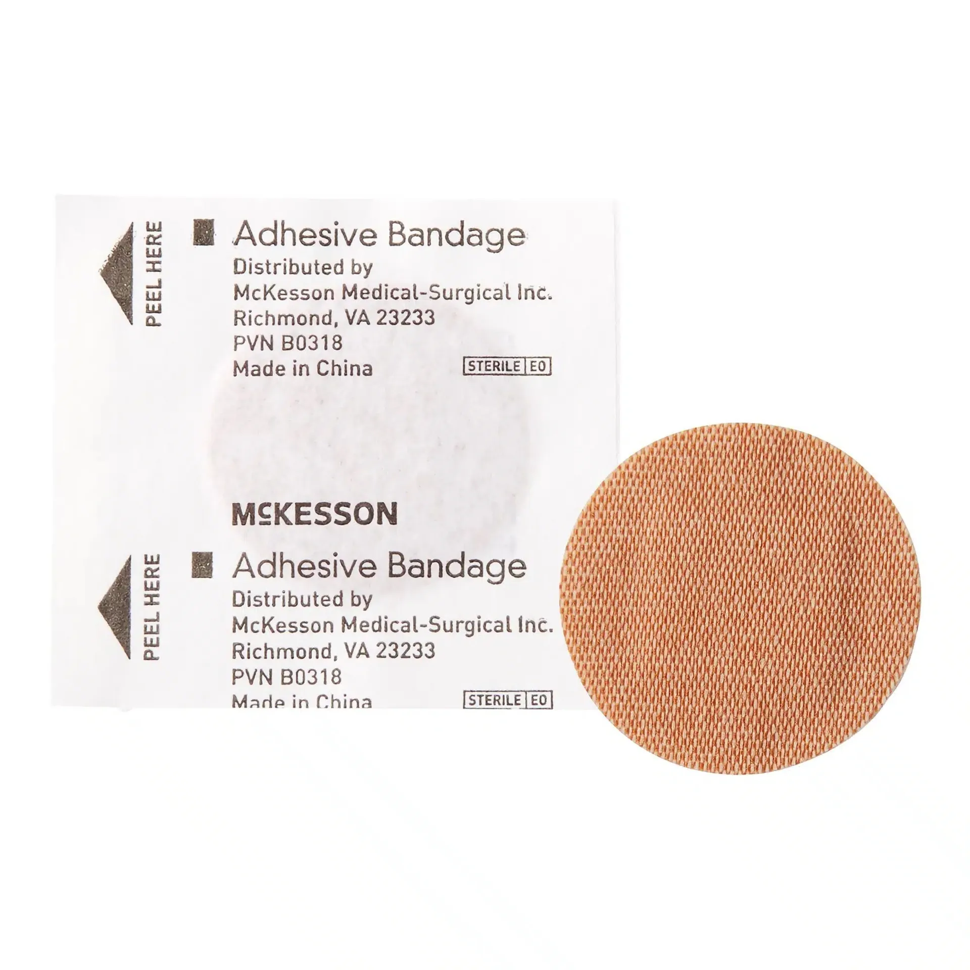 McKesson Round Tan Adhesive Spot Bandage Fabric Sterile, 1 Inch - Image 4