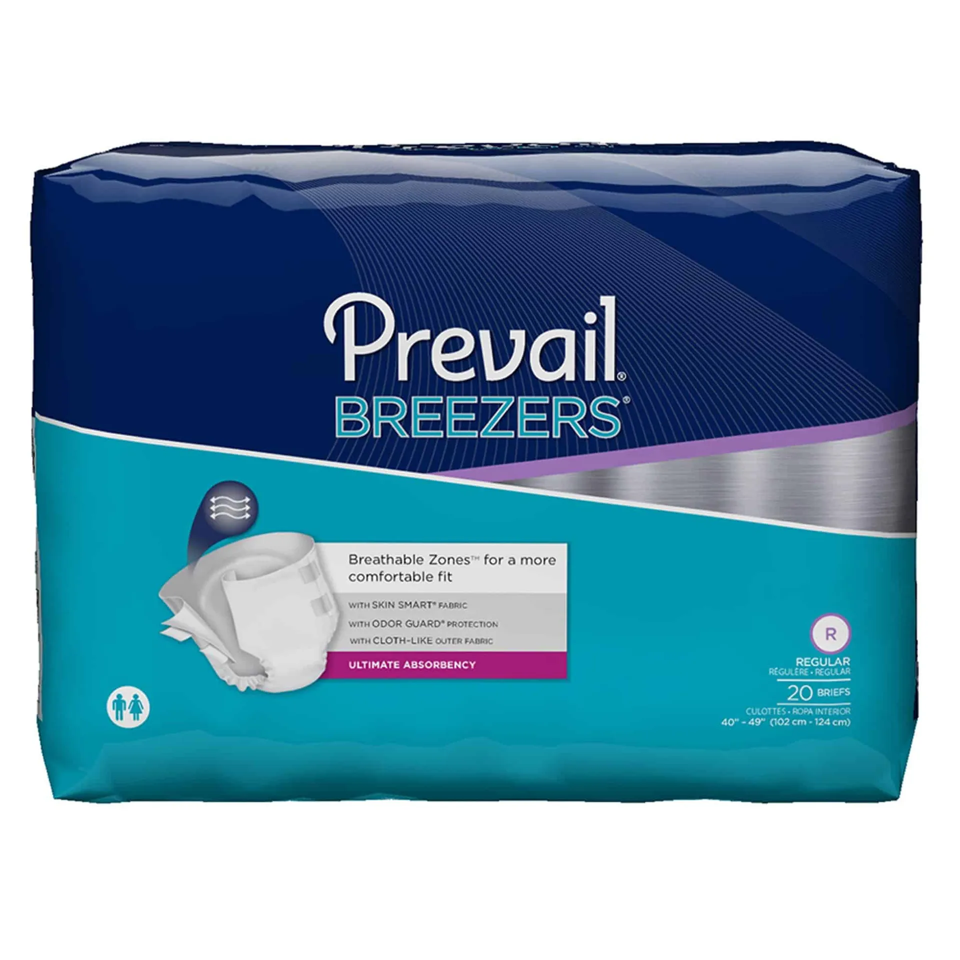 Prevail Adult Incontinence Breezers Briefs Ultimate Absorbency Unisex Prevail Adult Incontinence Breezers Briefs Ultimate Absorbency Unisex
