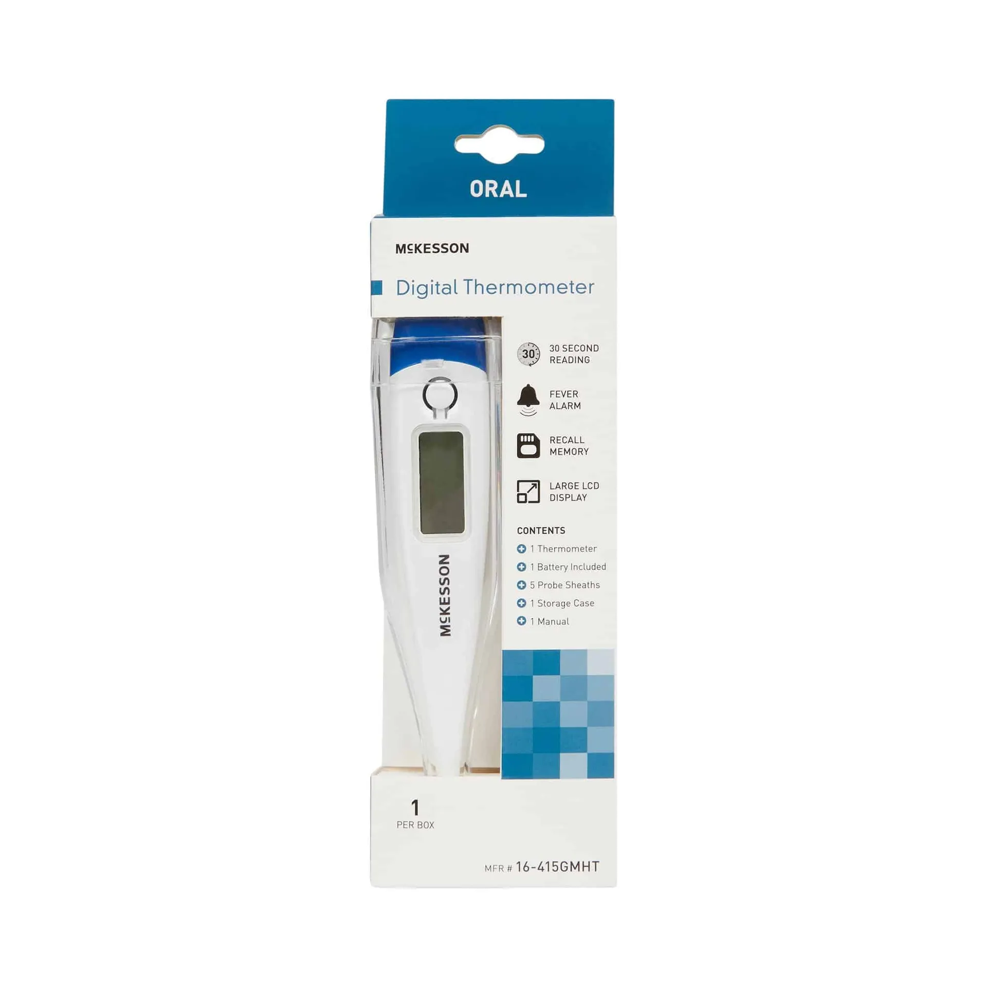 McKesson Digital Stick Oral Thermometer with LCD Display McKesson Digital Stick Oral Thermometer with LCD Display
