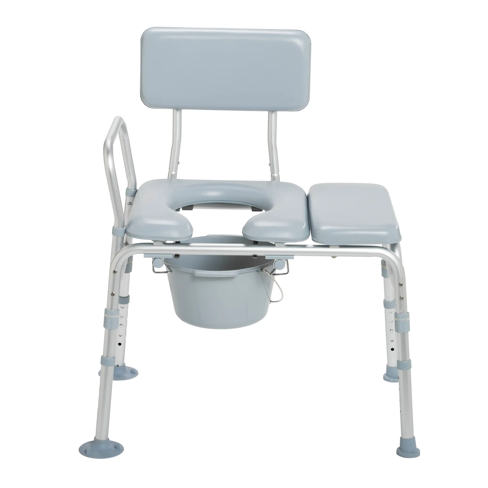 Drive Medical Padded Seat Transfer Bench with Commode Opening - Image 2