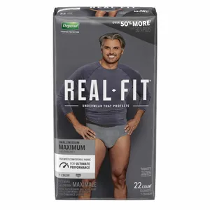 Depend Real Fit Maximum Absorbent Men’s Underwear Gray Depend Real Fit Maximum Absorbent Men’s Underwear Gray
