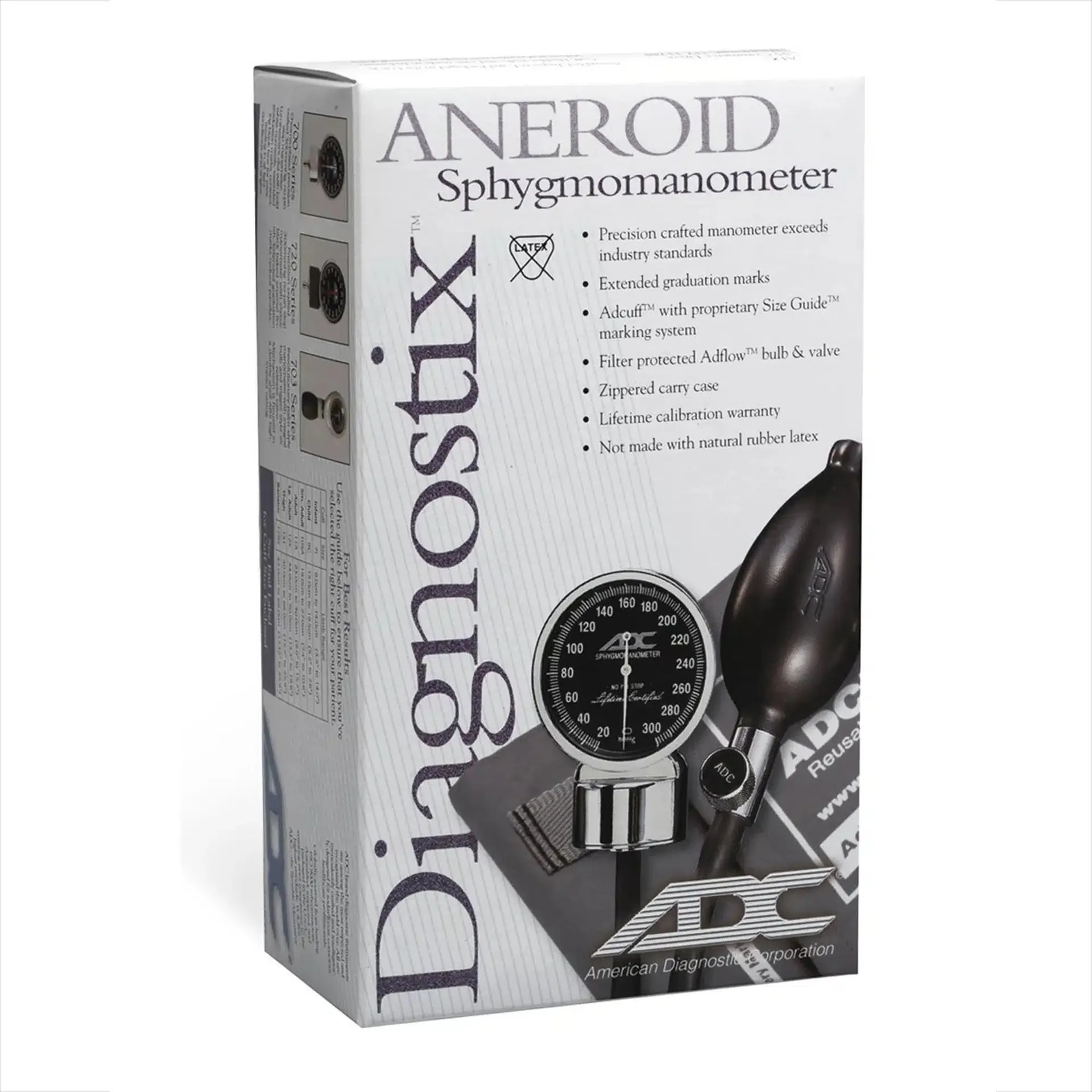 ADC Aneroid Sphygmomanometer Unit System 5 Multiple Sizes Nylon Cuff 13 - 66 cm Palm Aneroid - Image 3