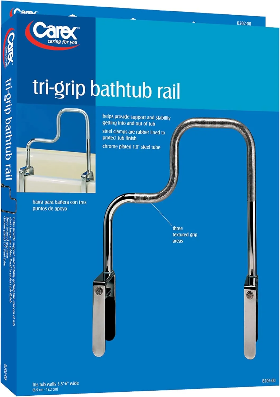 Carex Tri-Grip Bathtub Rail - Safety and Stability for Your Bathtub - Image 6