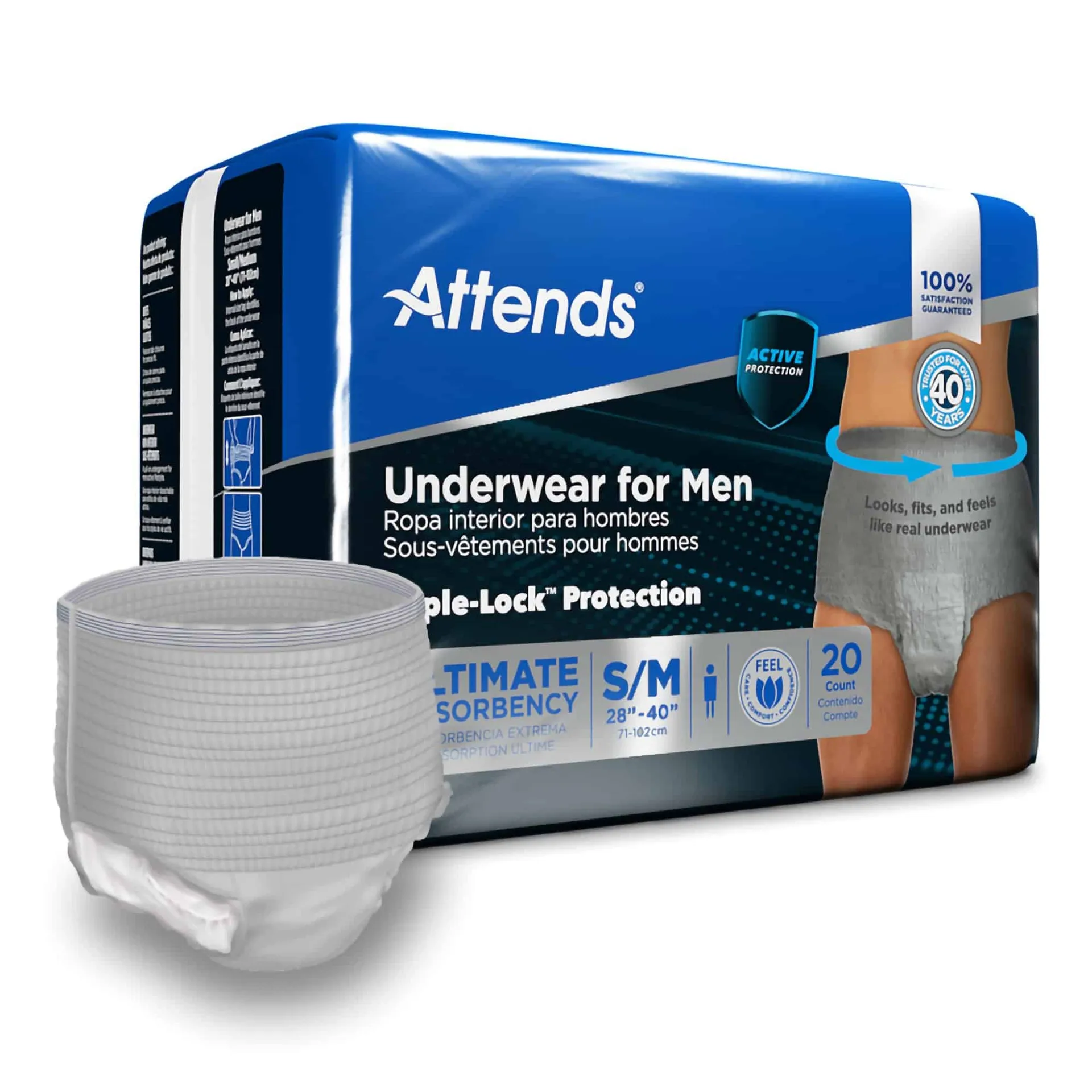 Attends Discreet Men’s Underwear, Ultimate Absorbency Attends Discreet Men’s Underwear, Ultimate Absorbency
