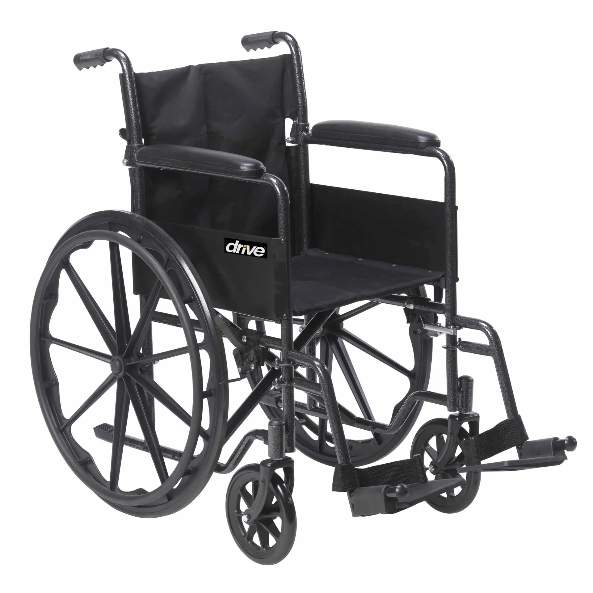 Drive Medical Silver Sport 1 Wheelchair with Full Arms and Swing away Removable Footrest Drive Medical Silver Sport 1 Wheelchair with Full Arms and Swing away Removable Footrest