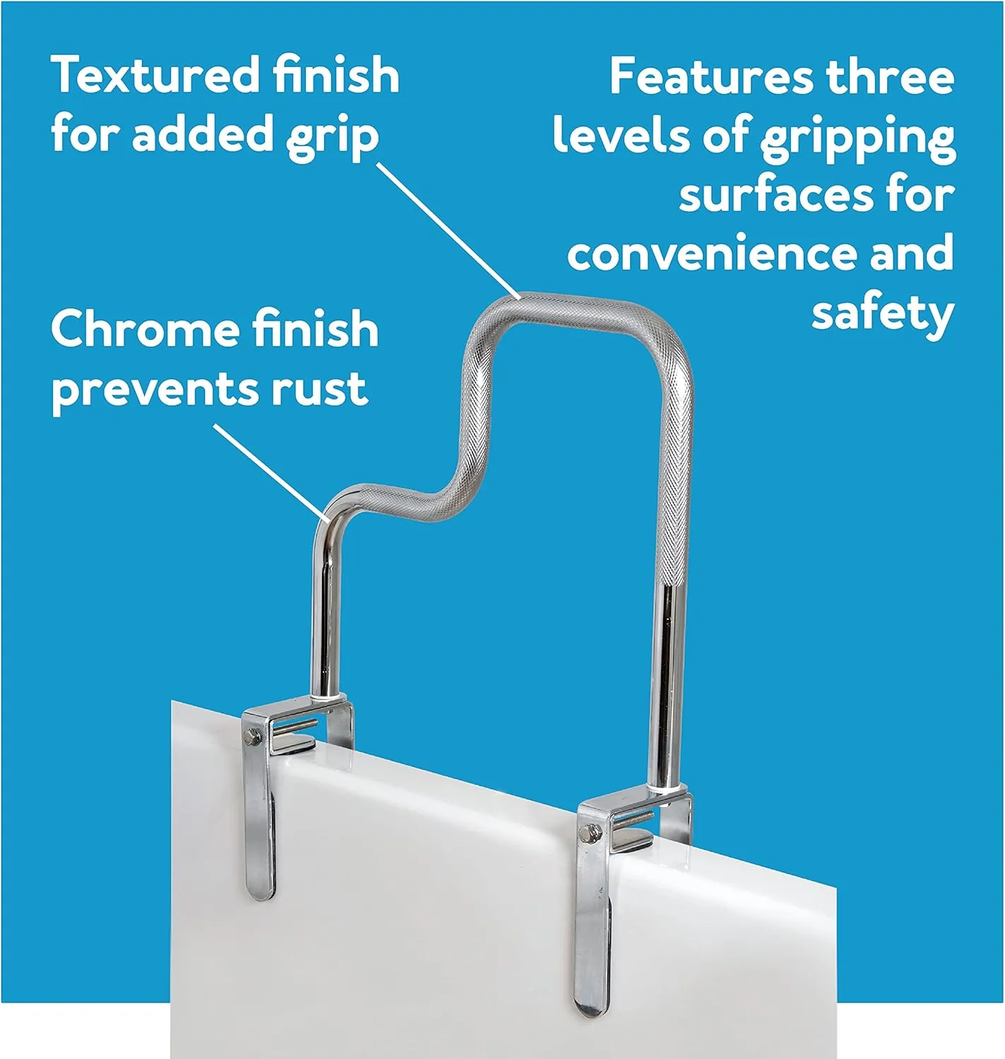 Carex Tri-Grip Bathtub Rail - Safety and Stability for Your Bathtub - Image 2
