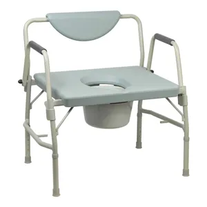 McKesson Steel Frame Bariatric Folding Commode Chair With Drop Arms 1000 lbs Weight Capacity McKesson Steel Frame Bariatric Folding Commode Chair With Drop Arms 1000 lbs Weight Capacity