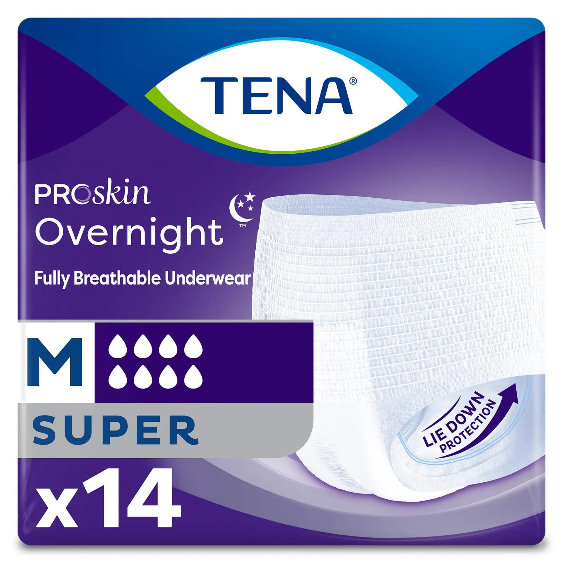 TENA ProSkin Overnight Super Underwear Fully Breathable Unisex TENA ProSkin Overnight Super Underwear Fully Breathable Unisex