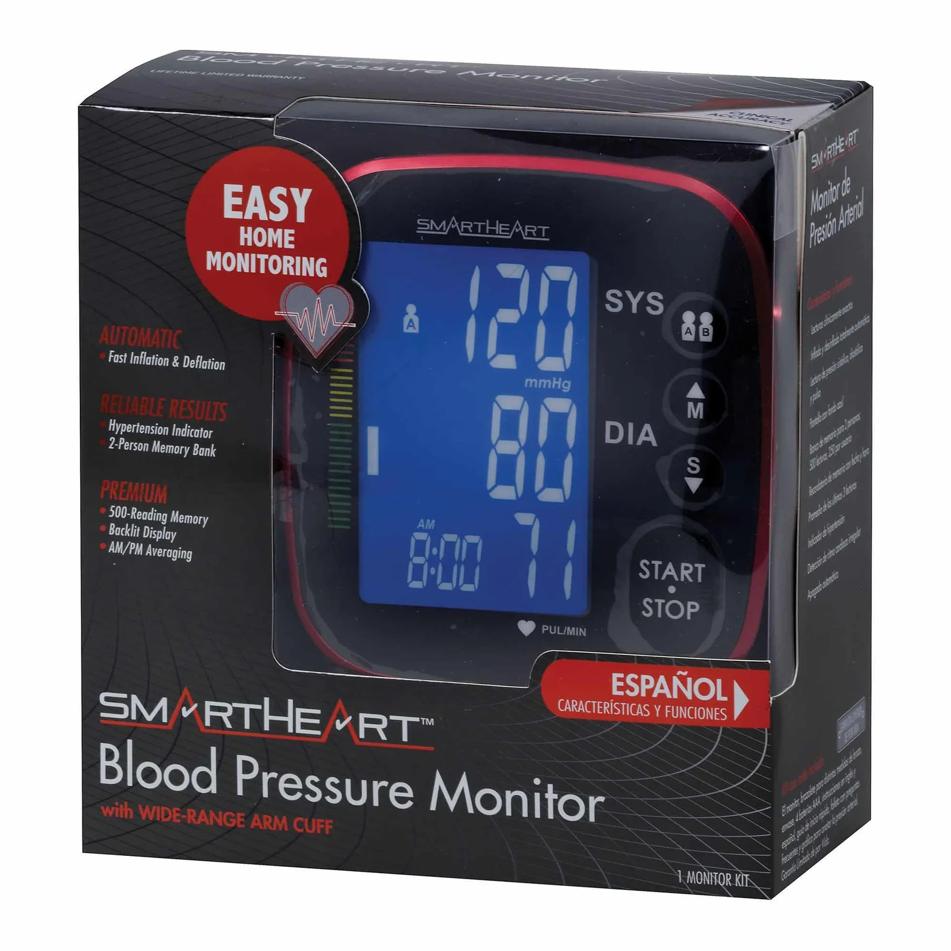 SmartHear Automatic Digital Blood Pressure Arm Monitor Adult Cuff Nylon SmartHear Automatic Digital Blood Pressure Arm Monitor Adult Cuff Nylon