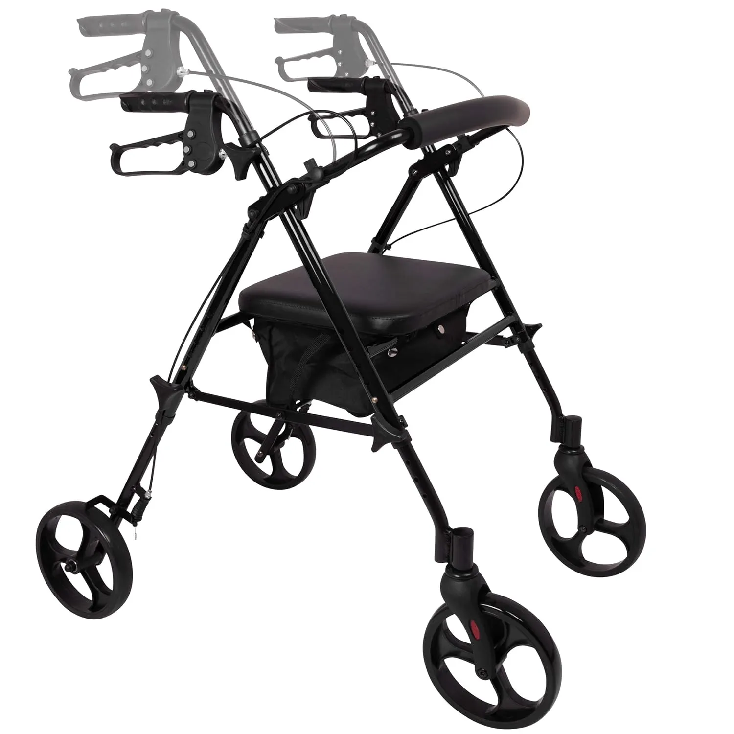 ProBasics Aluminum Height Adjustable Rollator with 8" Wheels - Image 2
