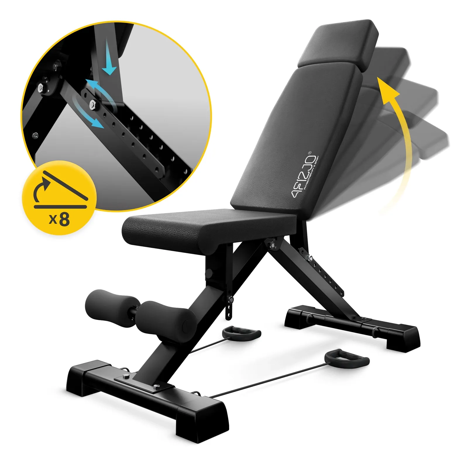 EVO reguliuojamas treniruočių suoliukas pratimams