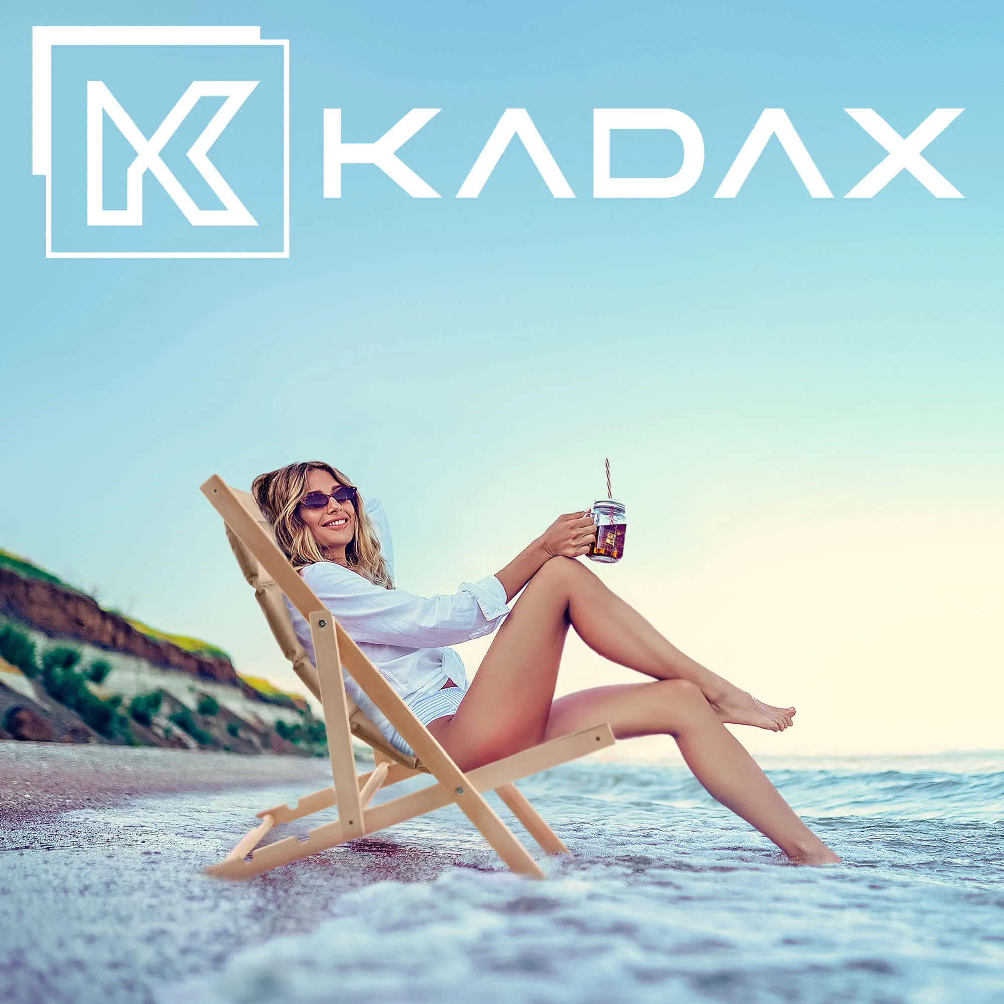 Troia paplūdimio gultas su pagalvėle, kapučino spalvos