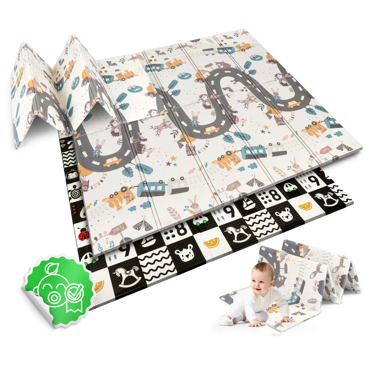 Sulankstomas edukacinis putplasčio kilimėlis 200 x 180 x 1 cm Nukido NK-340 - nuotrauka 1