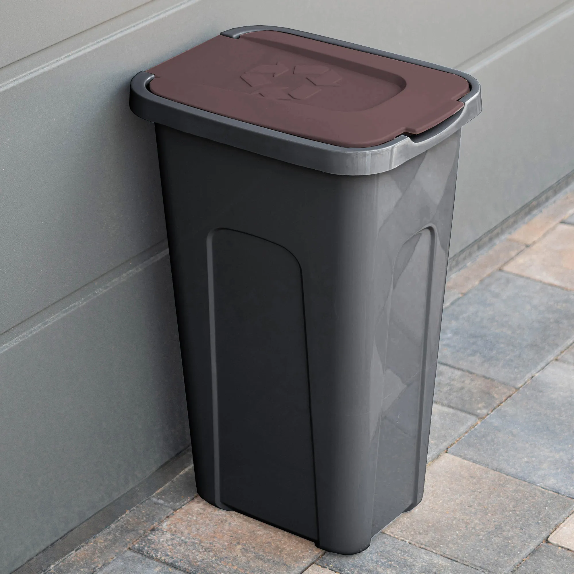 „Entrago“ 30 litrų šiukšliadėžė, juodos ir rudos spalvos