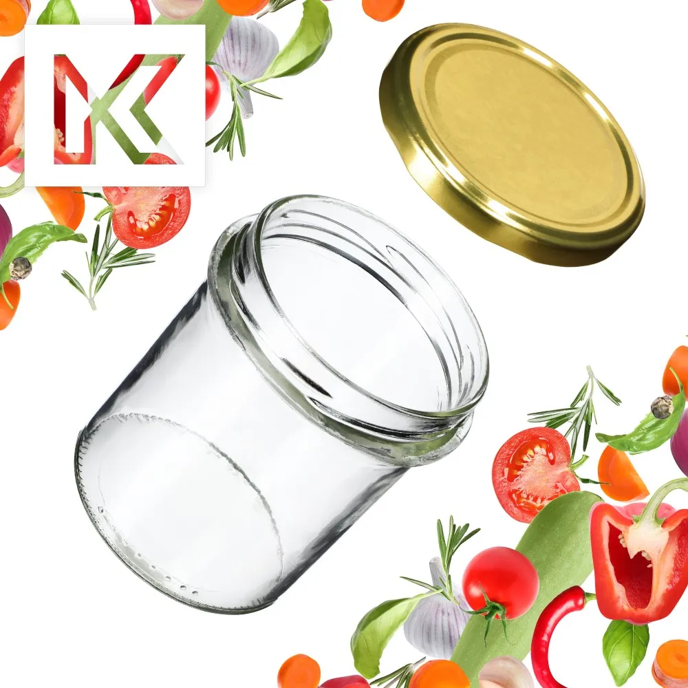 Avila konservavimo stiklainiai 350 ml, 10 vnt., 82 mm + auksiniai dangteliai