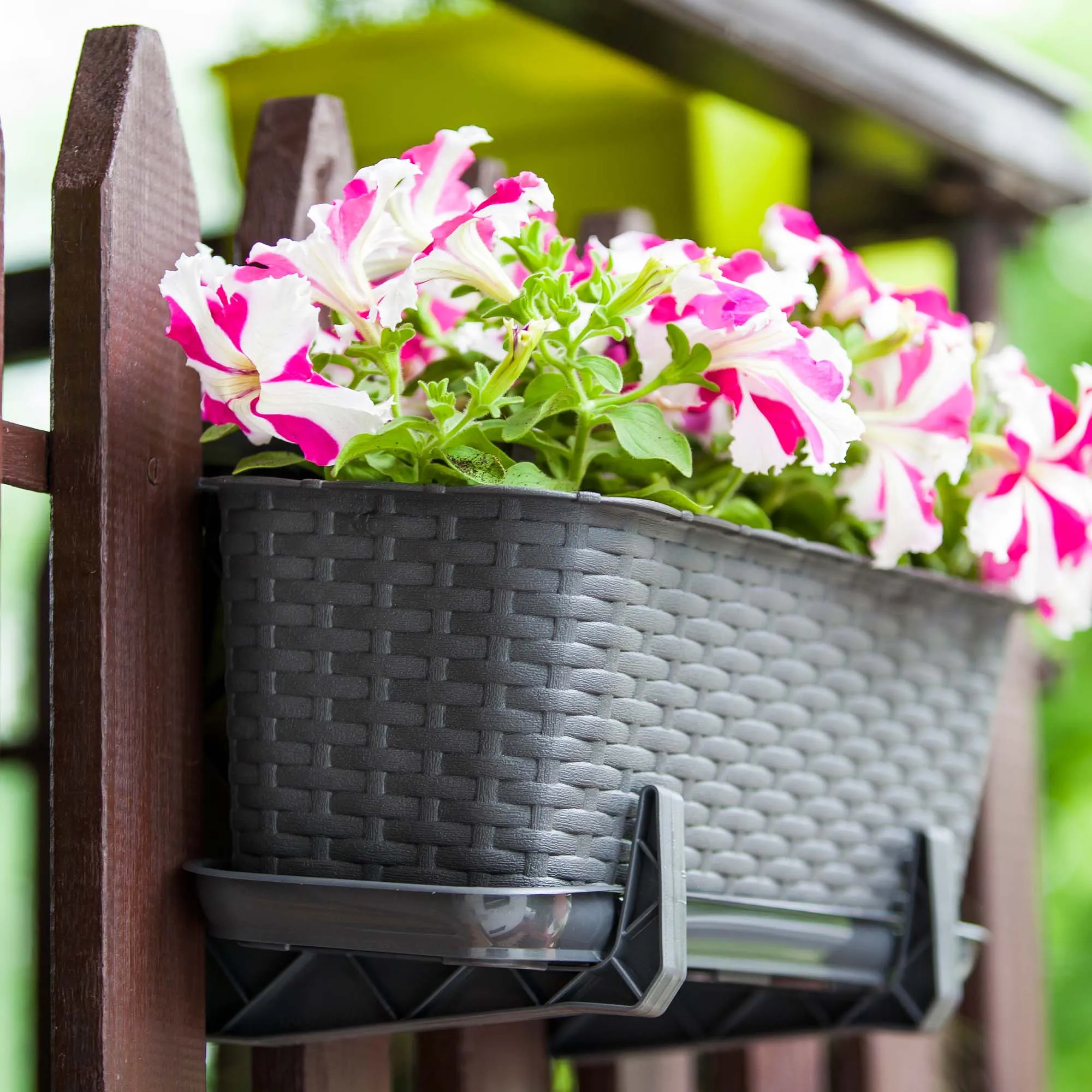 Balkono dėžė su rankenomis Castro grafito spalvos 40 cm