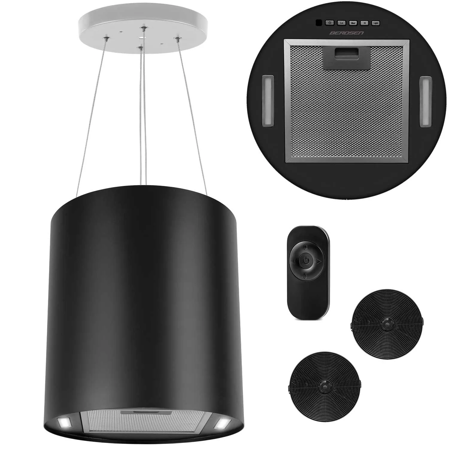 Pakabinamas virtuvės gartraukis, 35 cm, juodas, BT-227 - nuotrauka 1