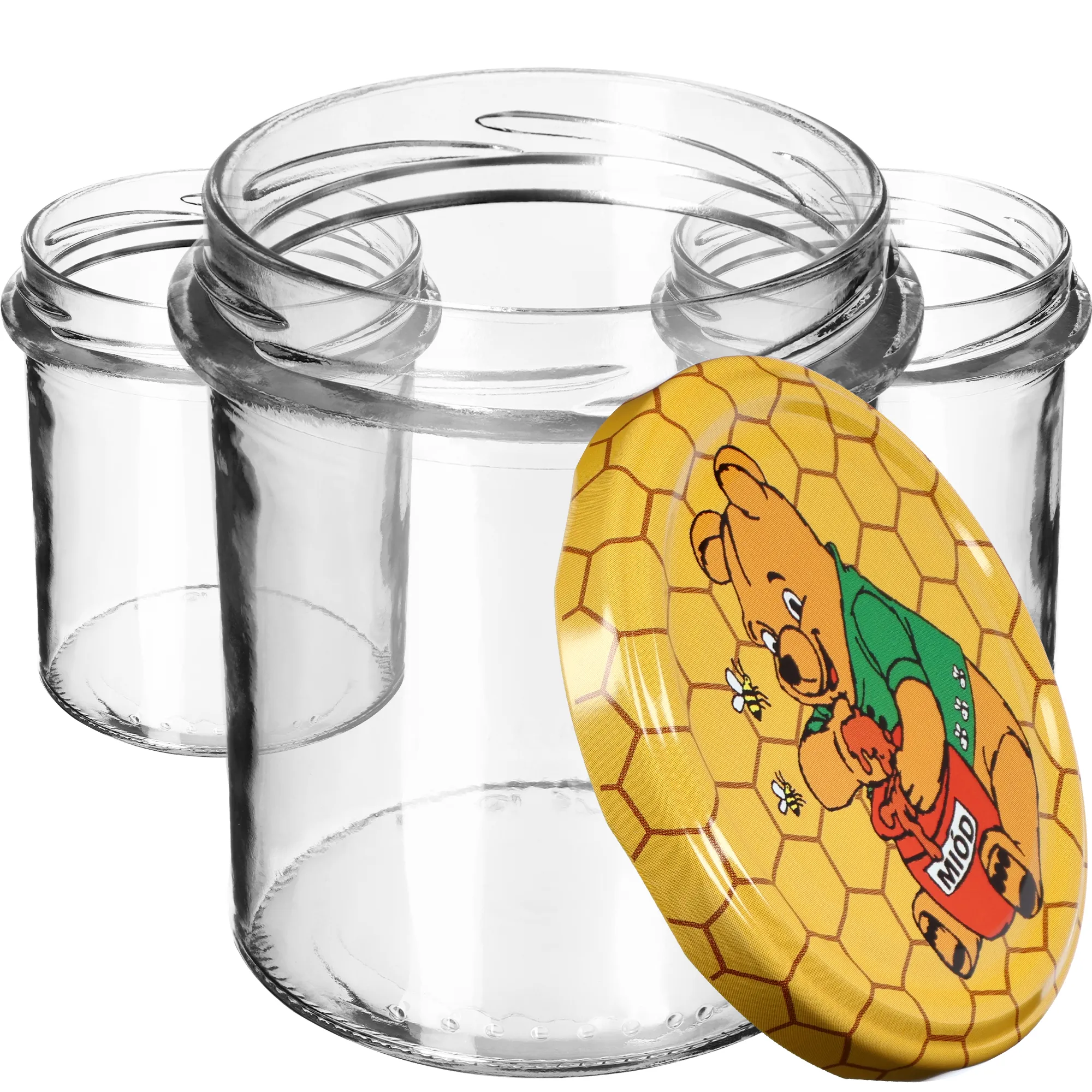 Avila konservavimo stiklainiai 350 ml 10 vnt. 82 mm + dangteliai „Medus“