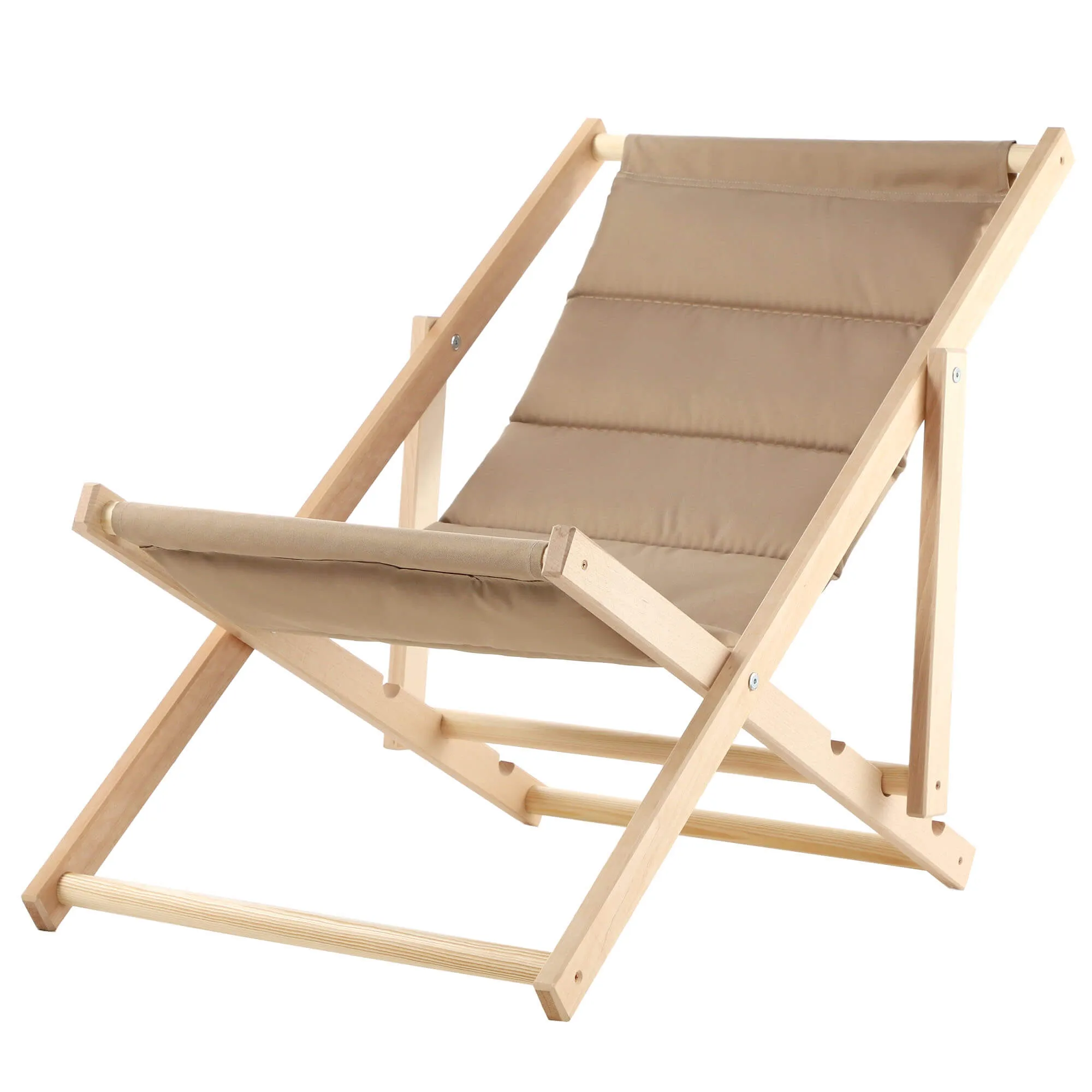 Troia paplūdimio gultas su pagalvėle, kapučino spalvos