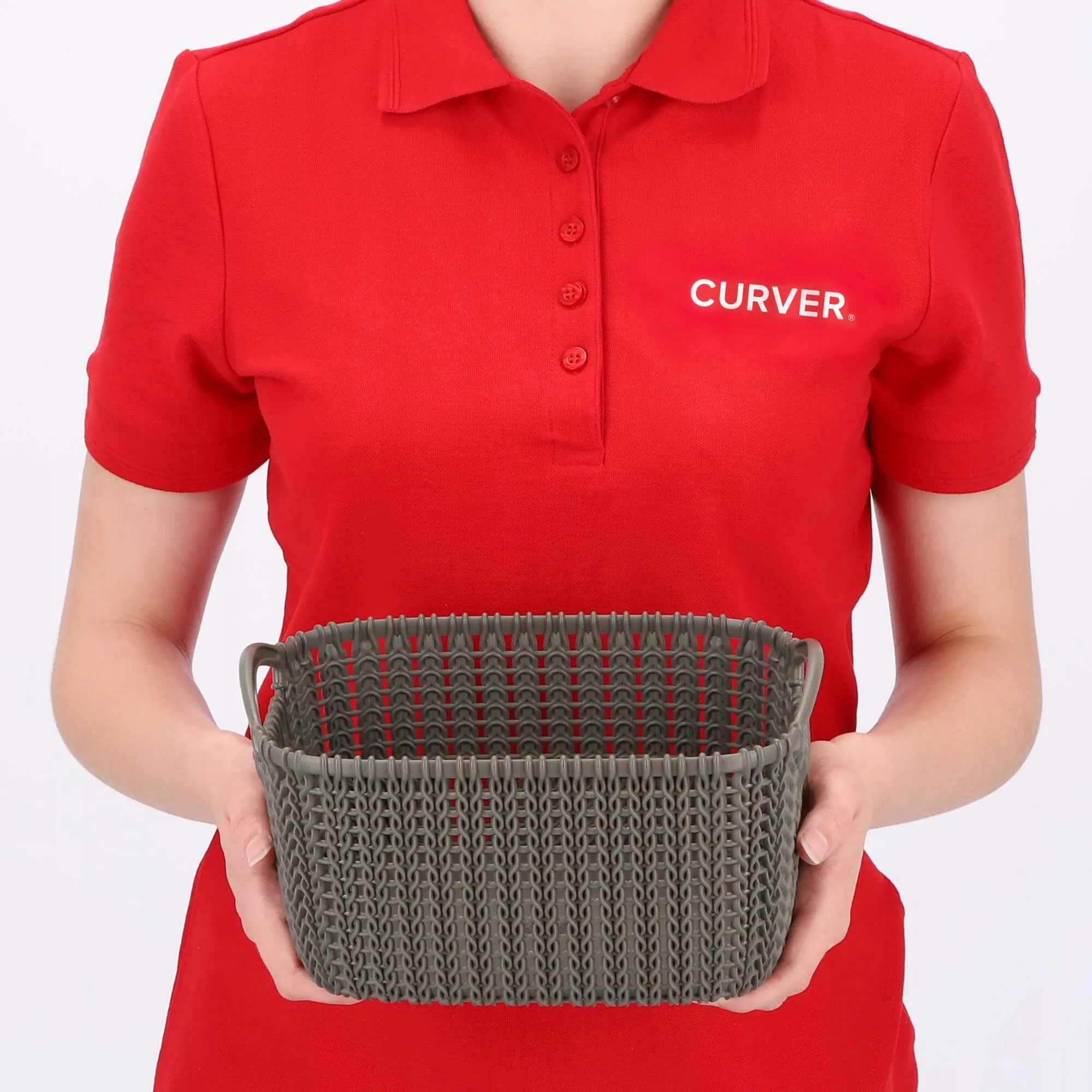 3L „Curver“ megztas krepšelis su rankenomis, rudas