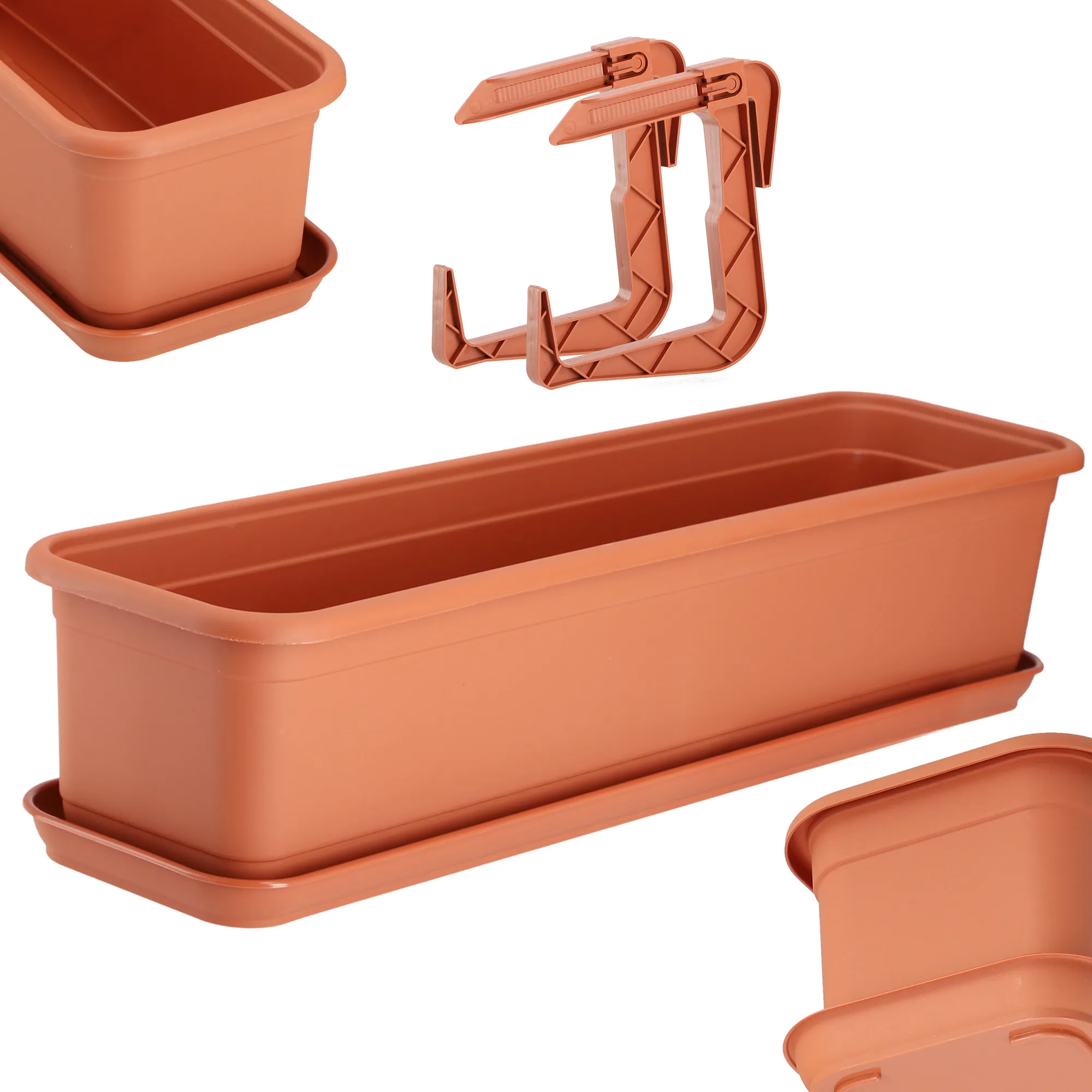 „Evron“ balkono dėžė su pagrindu ir rankenomis