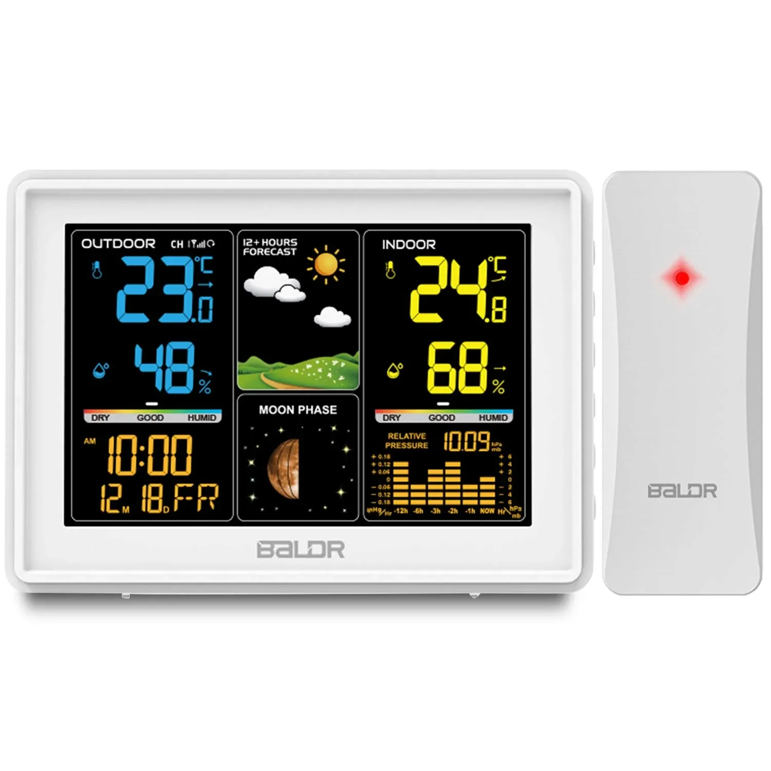 Meteorologinė stotelė su ekranu BD-907, balta - nuotrauka 1