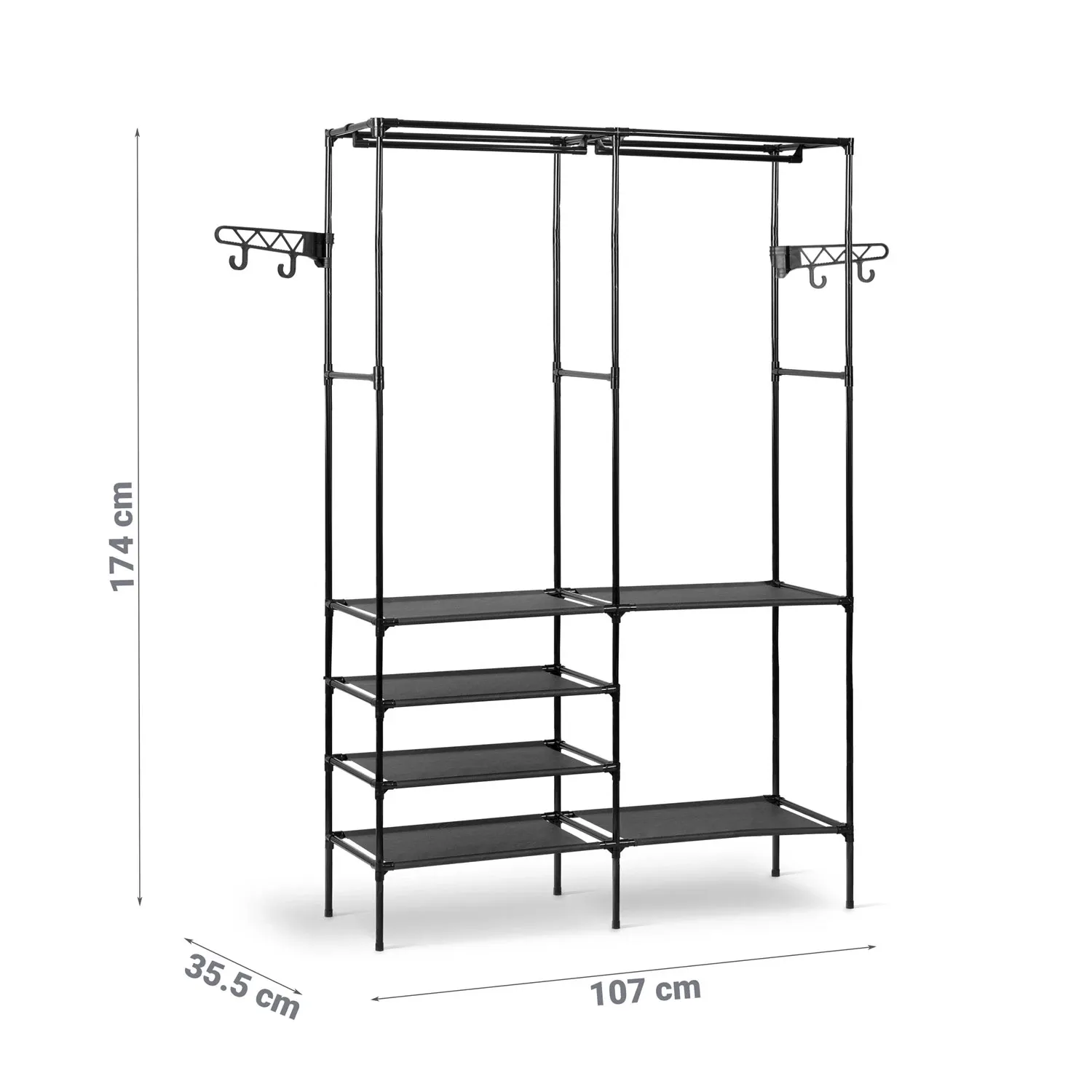 Massido 686600 pastatoma paltų kabykla, juoda - nuotrauka 1