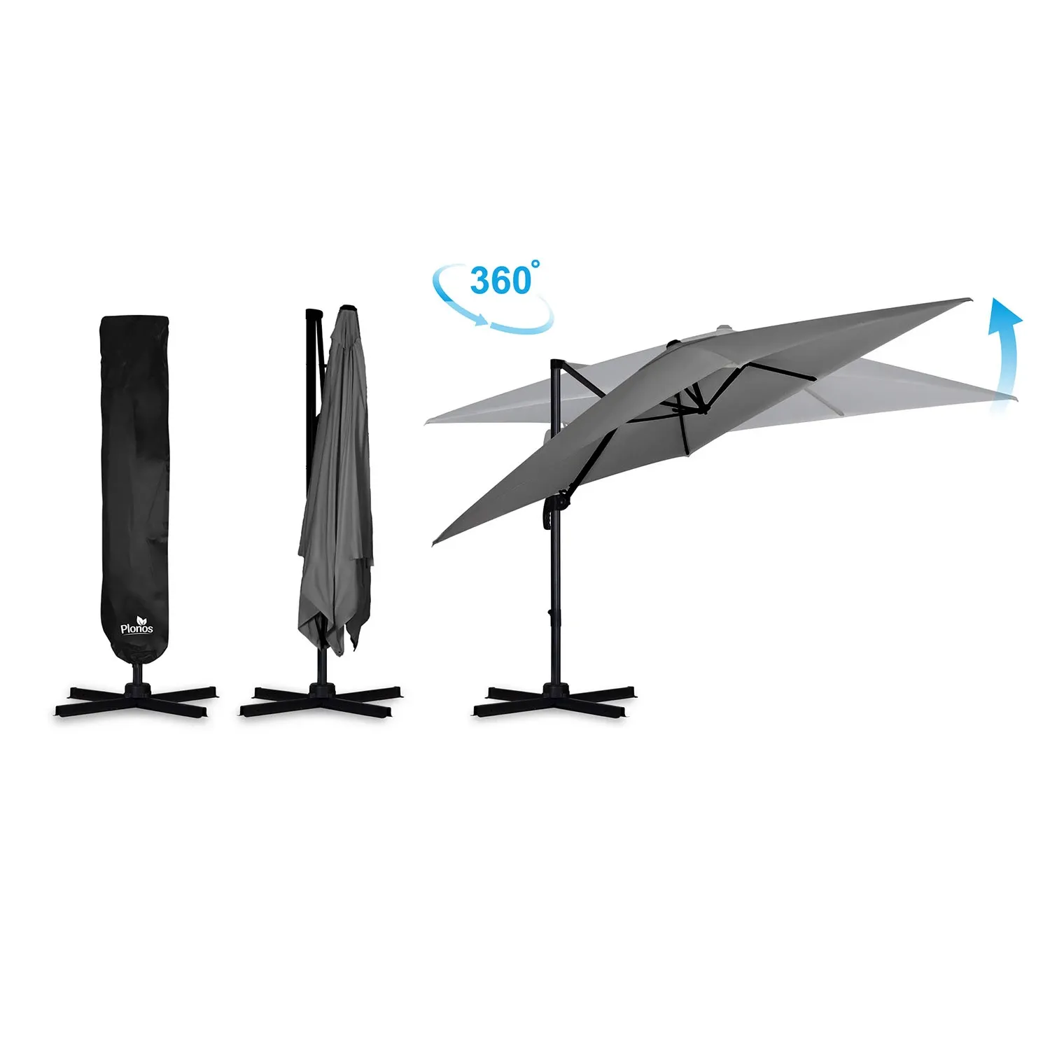 Sulankstomas sodo skėtis, 8 segmentų, 420 cm, su uždanga, „Plonos PL-883“ - nuotrauka 1