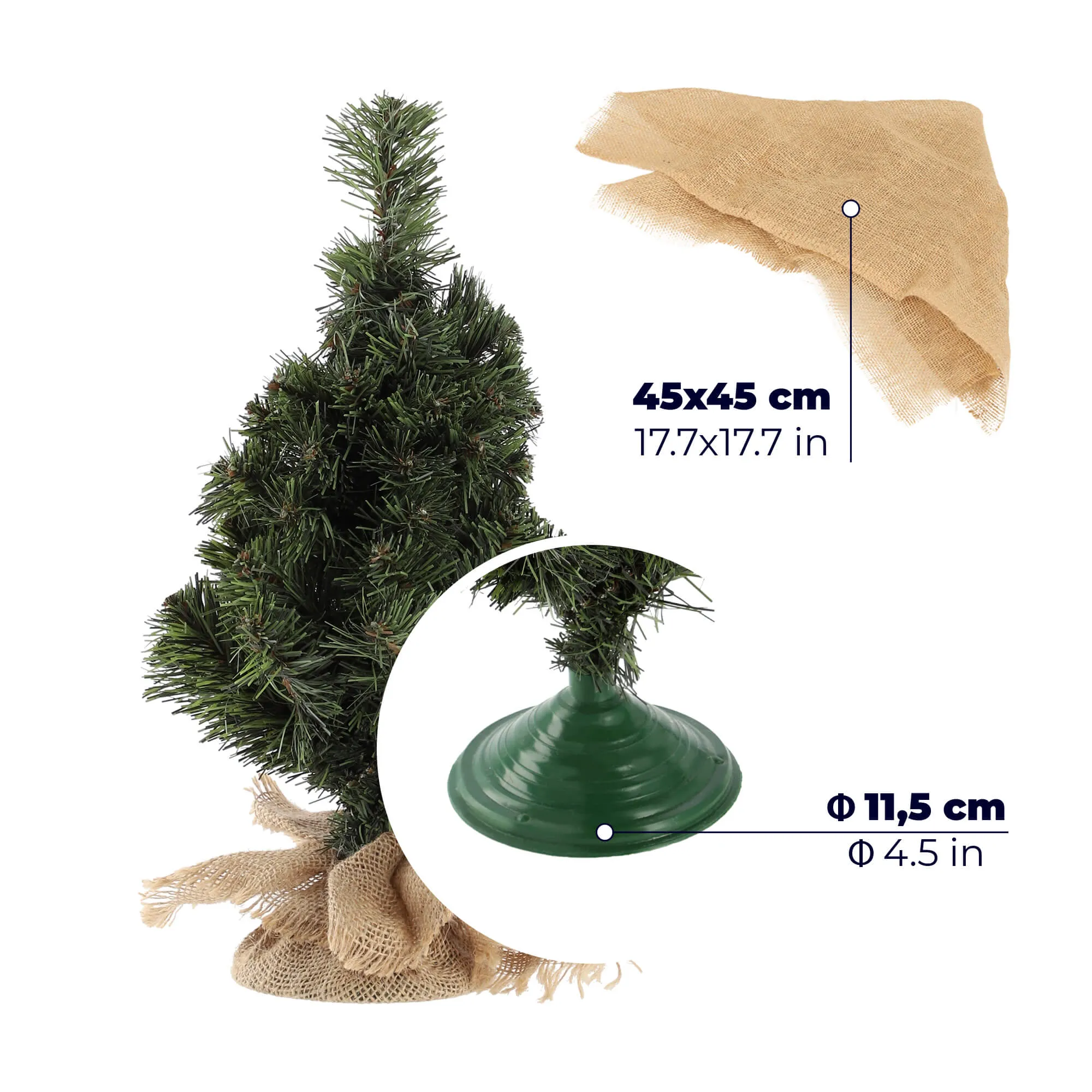 Dekoratyvinė dirbtinė Kalėdų eglutė iš džiuto 60 cm