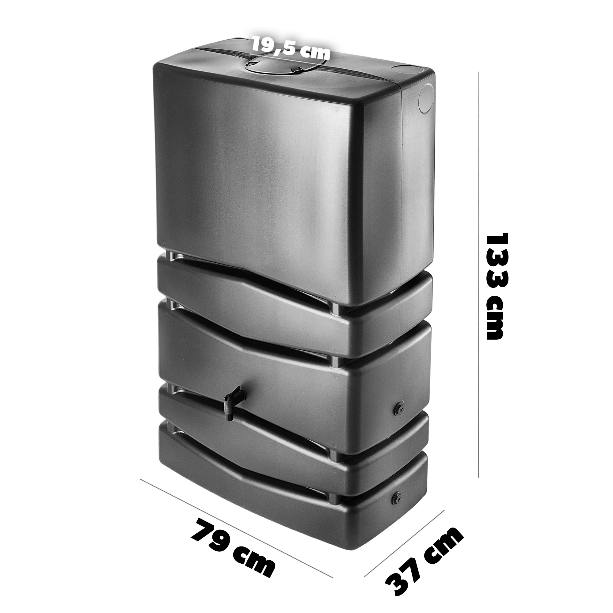 Asolo 350 l lietaus vandens bakas + prijungimo komplektas
