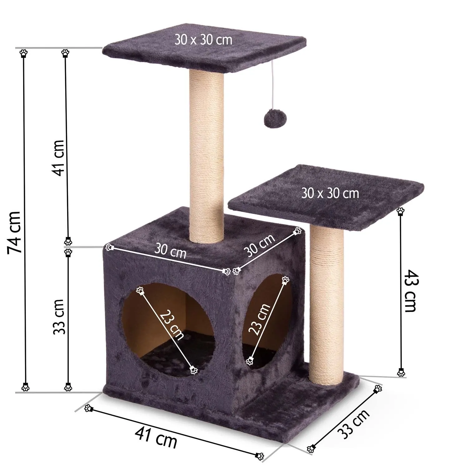 Katės draskyklė 74 cm DR-250 Pethaus su pele - nuotrauka 1