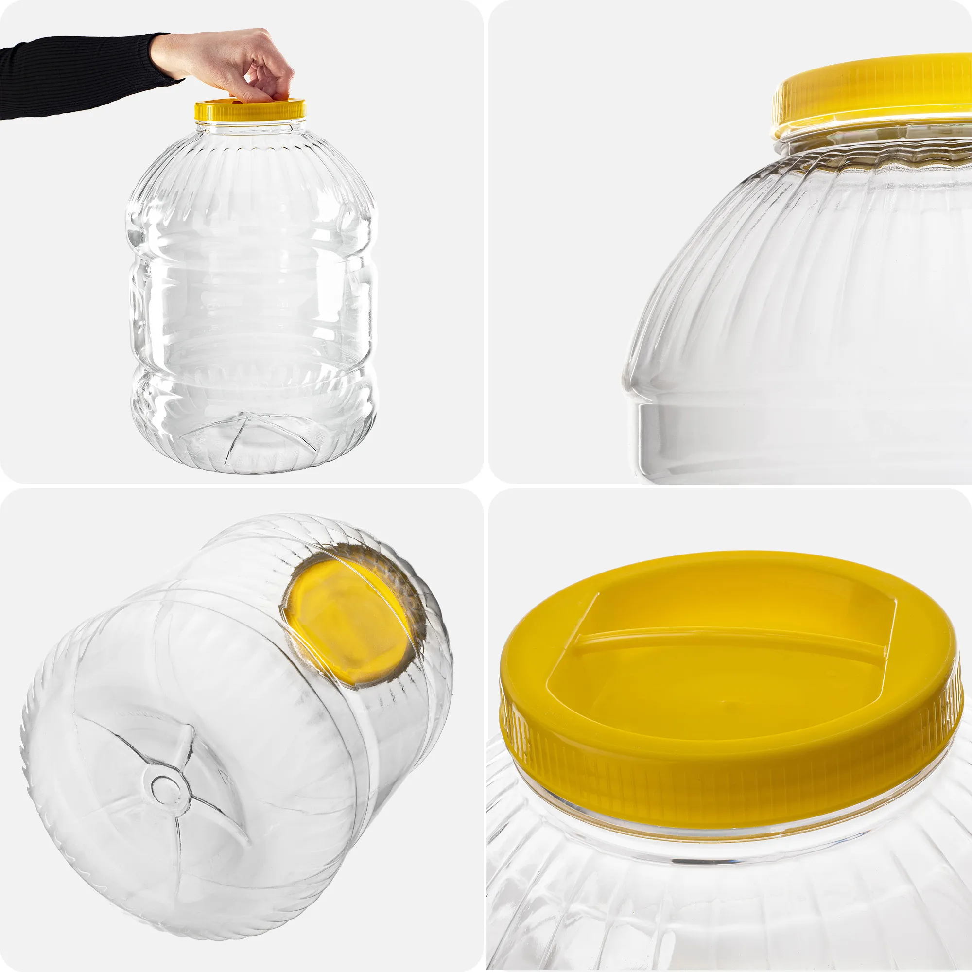 10 litrų geltonas plastikinis indas