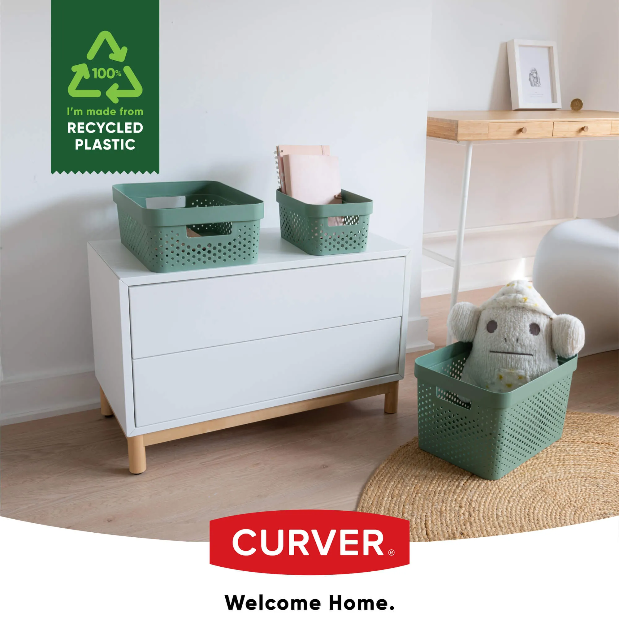 Infinity Eko Curver 4,5 l plastikinis indas, žalias