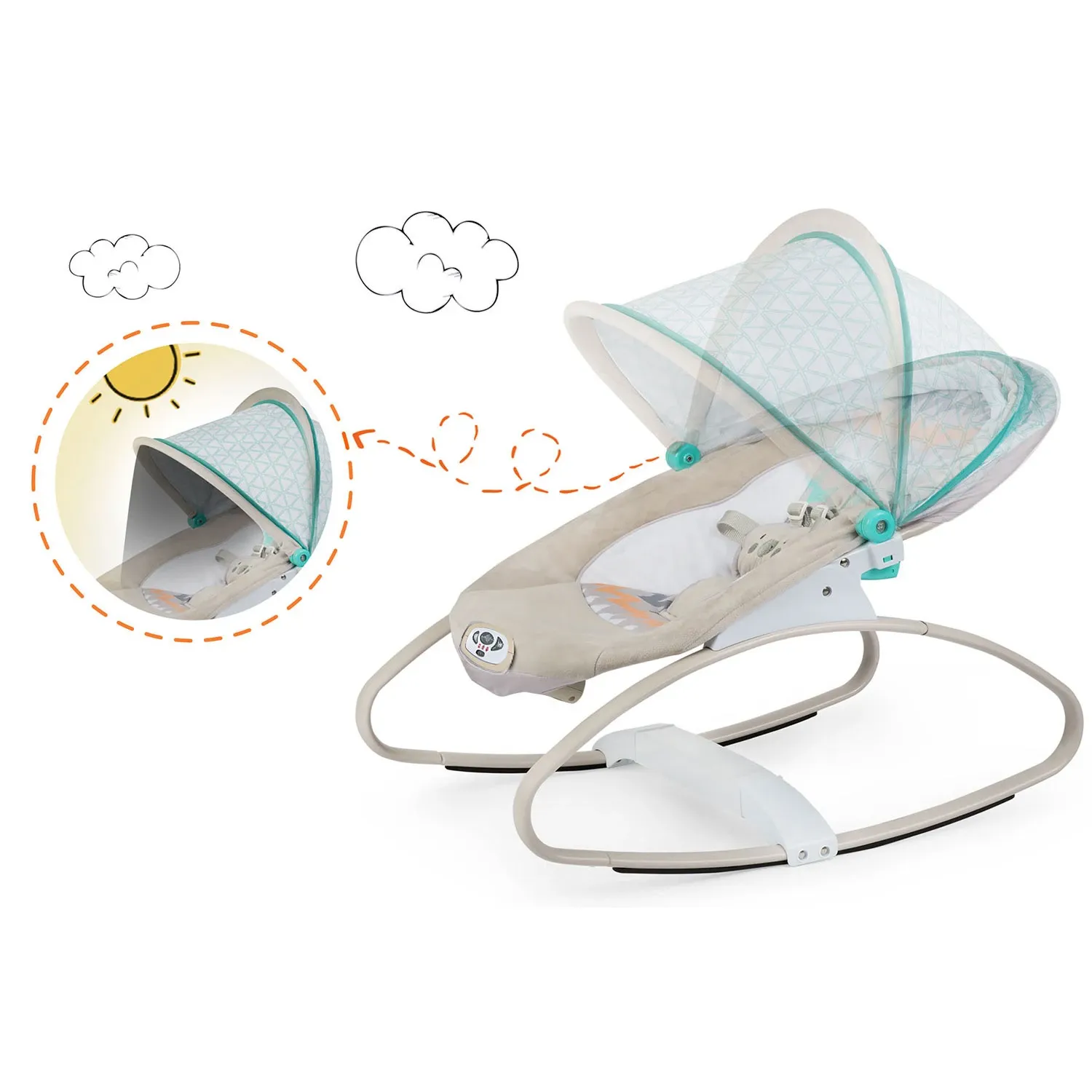 Ricokids šokinėjimo lovelė su vibracija ir muzika - pilka - nuotrauka 1