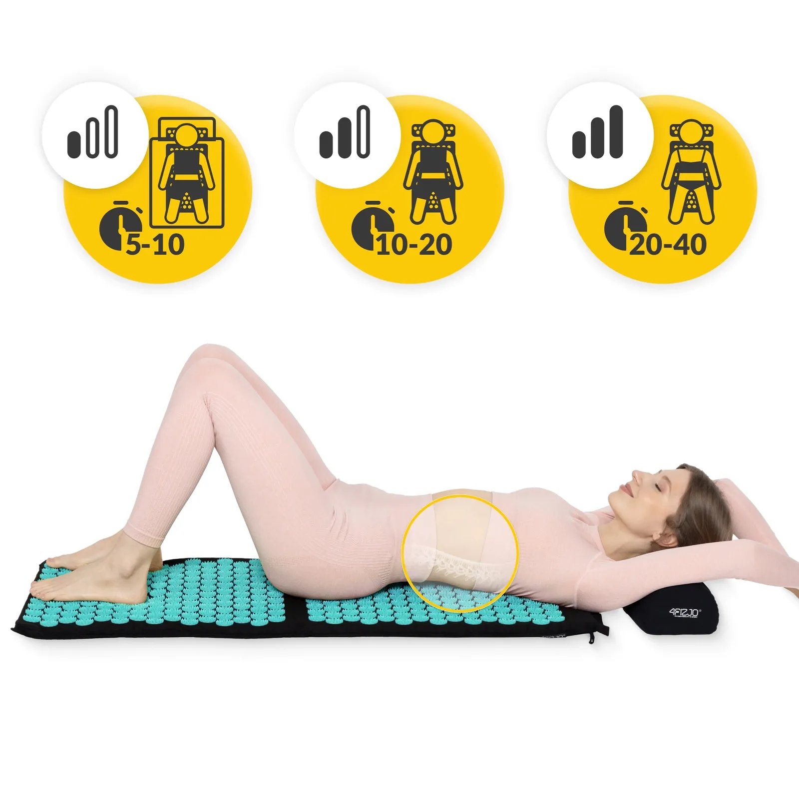 Didelis akupresūros kilimėlis su pagalvėle