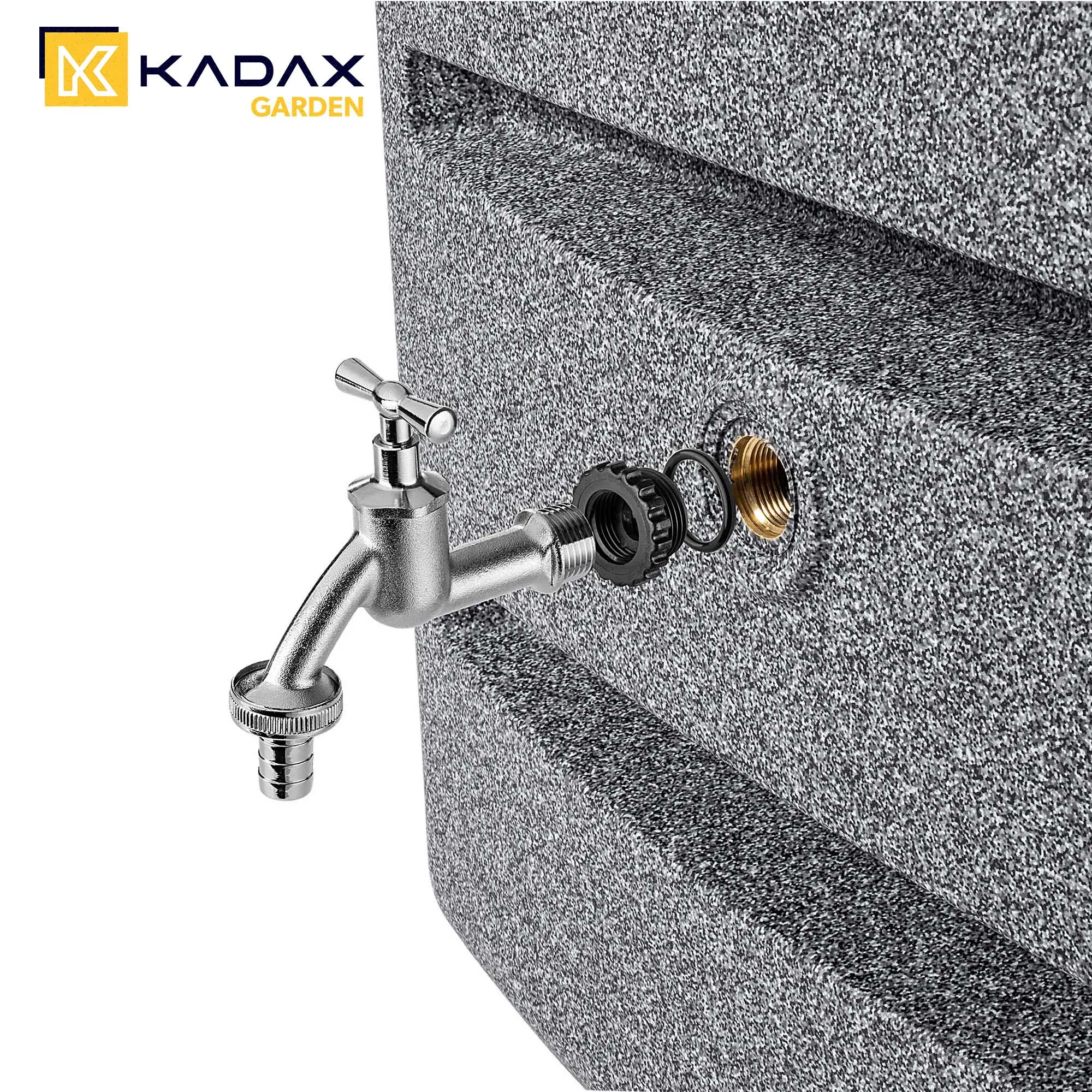 Barbat lietaus vandens bakas + prijungimo komplektas 260 l granito