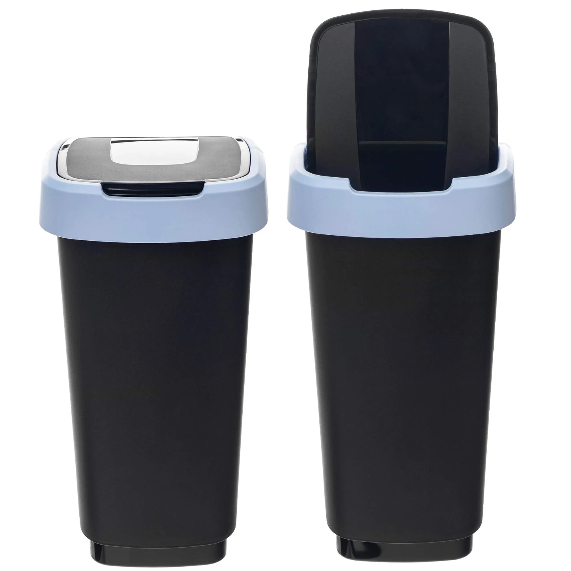 Morin 25 l šiukšliadėžė su besisukančiu dangčiu, juodos ir mėlynos spalvos