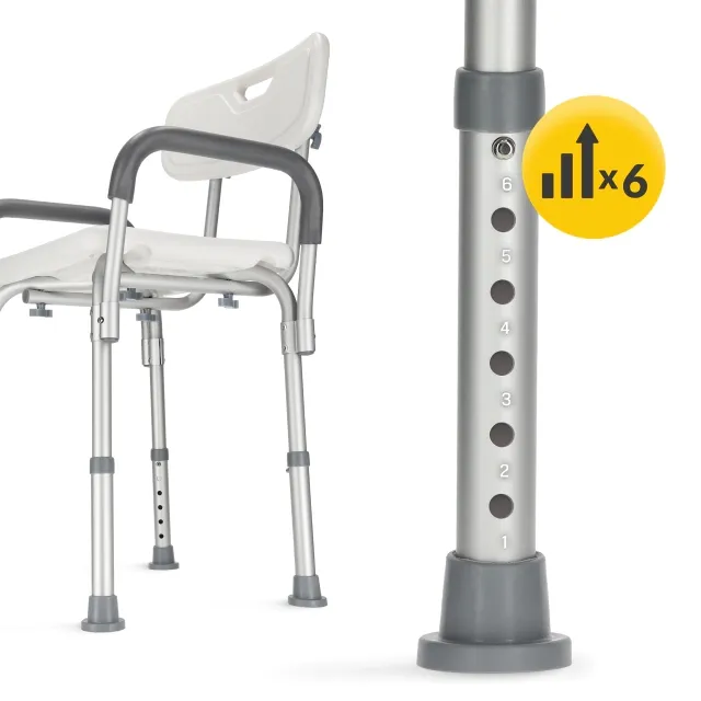 Dušo kėdė su atlošu ir porankiais