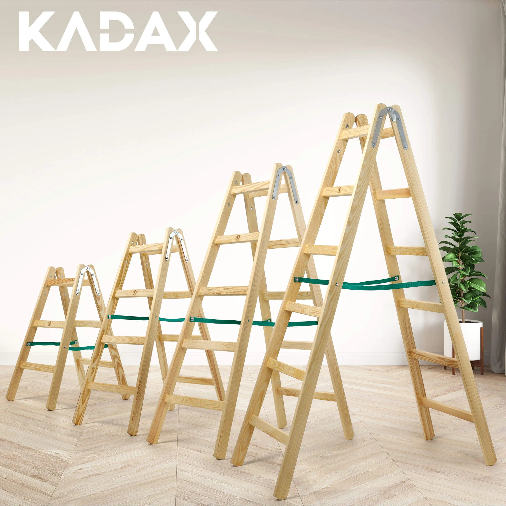 Salo medinės kopėčios, 6 pakopų, 150 kg