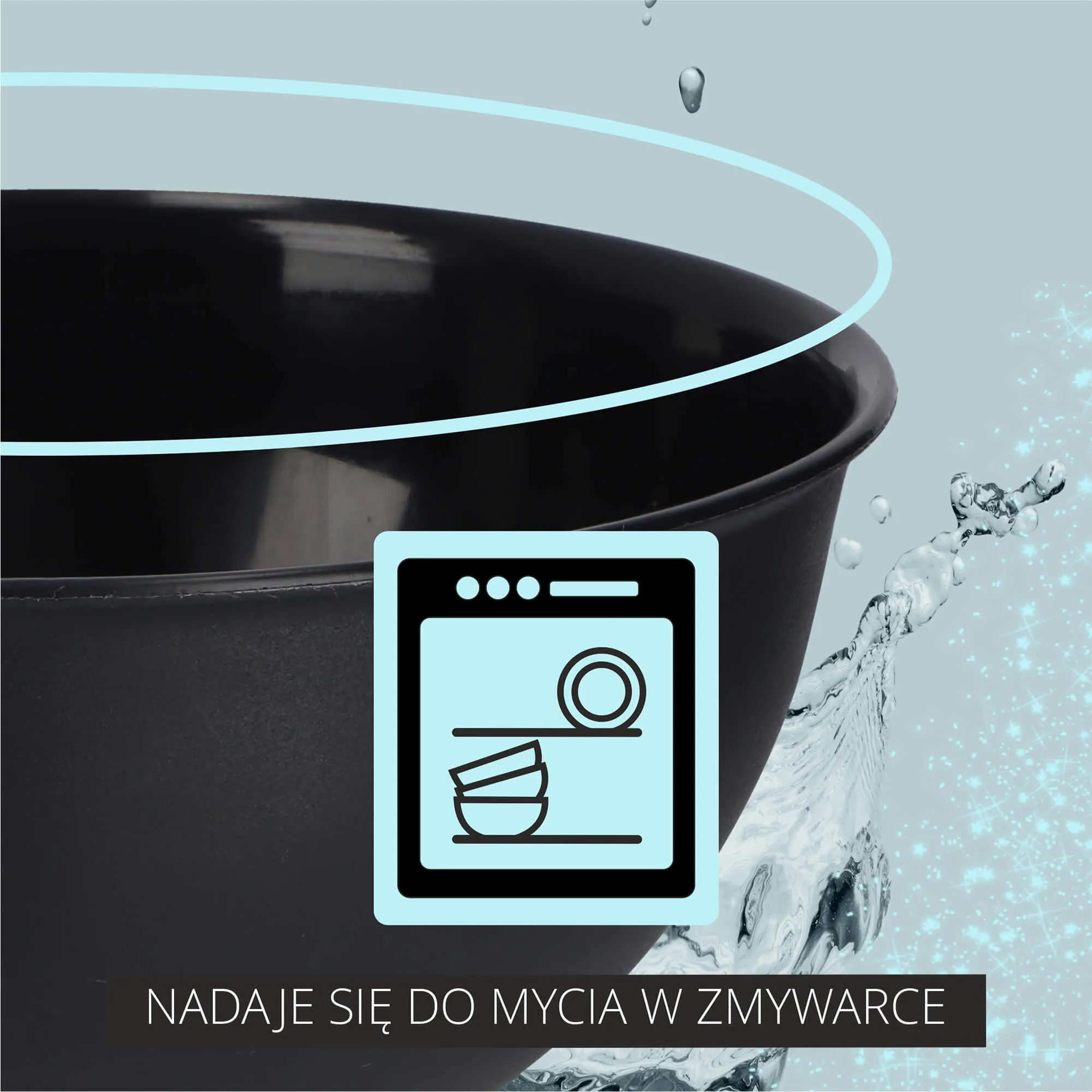 Musano 0,5 l plastikinis virtuvinis dubuo, antracito spalvos