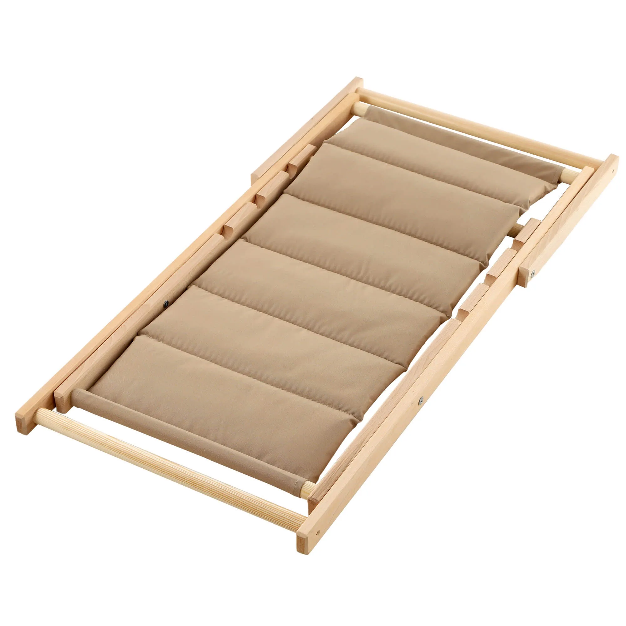 Troia paplūdimio gultas su pagalvėle, kapučino spalvos